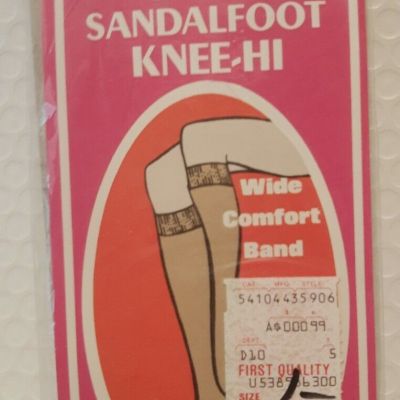 NOS Discontinued Burlington Sandalfoot KNEE-HI 2 Pair Dove Grey 1 Size Wide Band